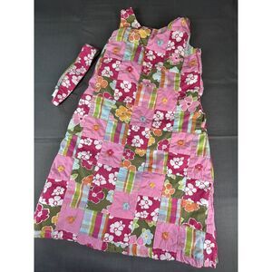Gymboree pink quilt pattern girls dress and matching headband. Size 9
